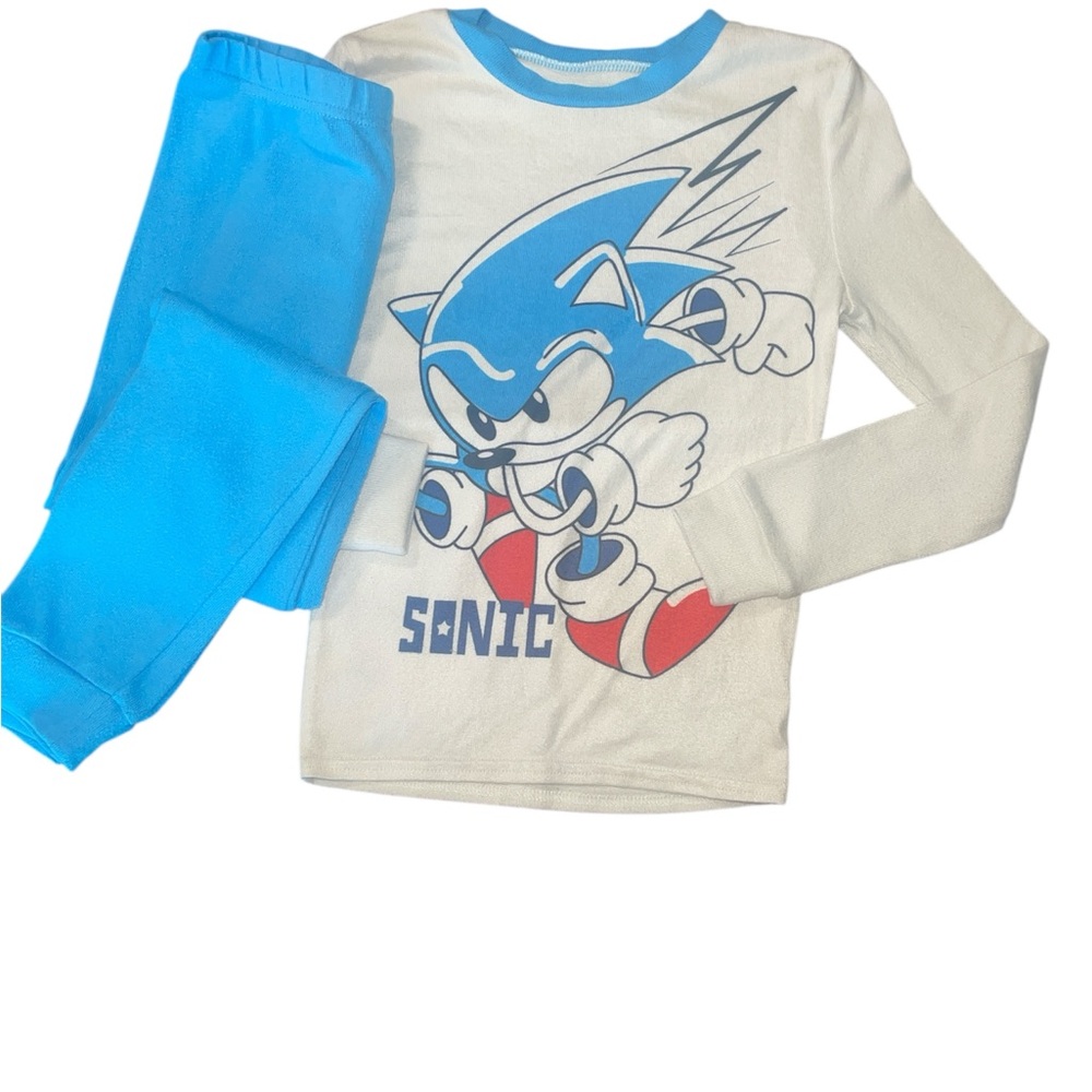 Sonic Kids Pajamas - Blue and White